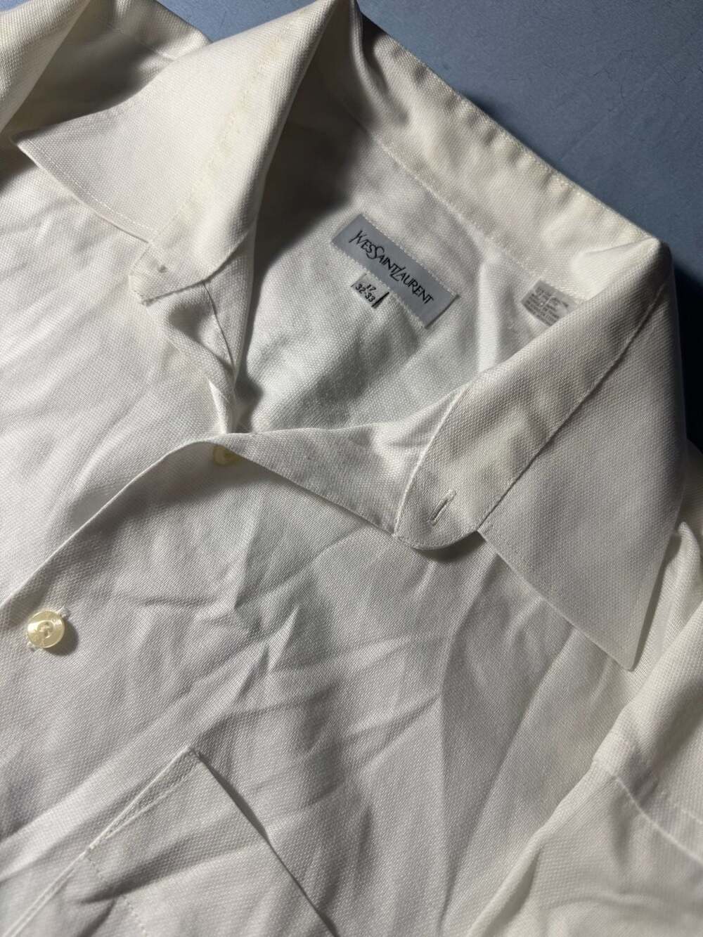 Yves Saint Laurent Dress Shirt Size 17 32-33 White